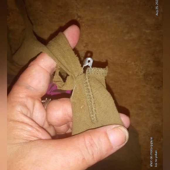 Army Green Striped The Clash Cutoff Tank Top Large - Picture 5 of 6